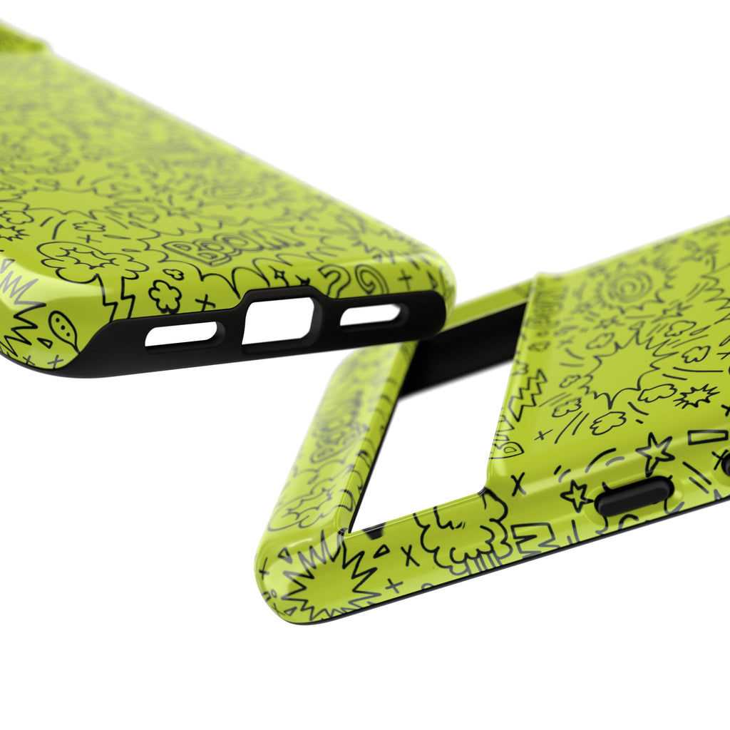 Neon Lime Wow Tough Case for iPhone, Galaxy, or Google Pixel