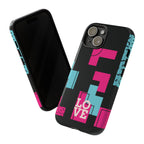 Retro Blocks LOVE Tough Case for iPhone, Galaxy or Google Pixel