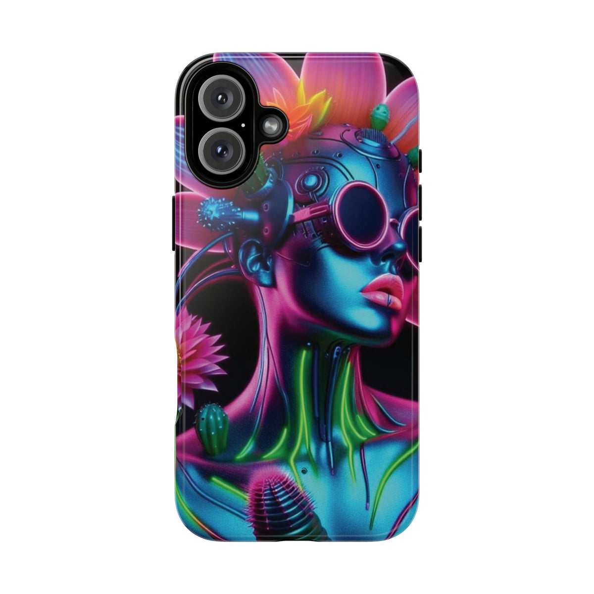 Neon Androgen Cactus Flower Tough Phone Case for iPhone, Galaxy, or Google Pixel