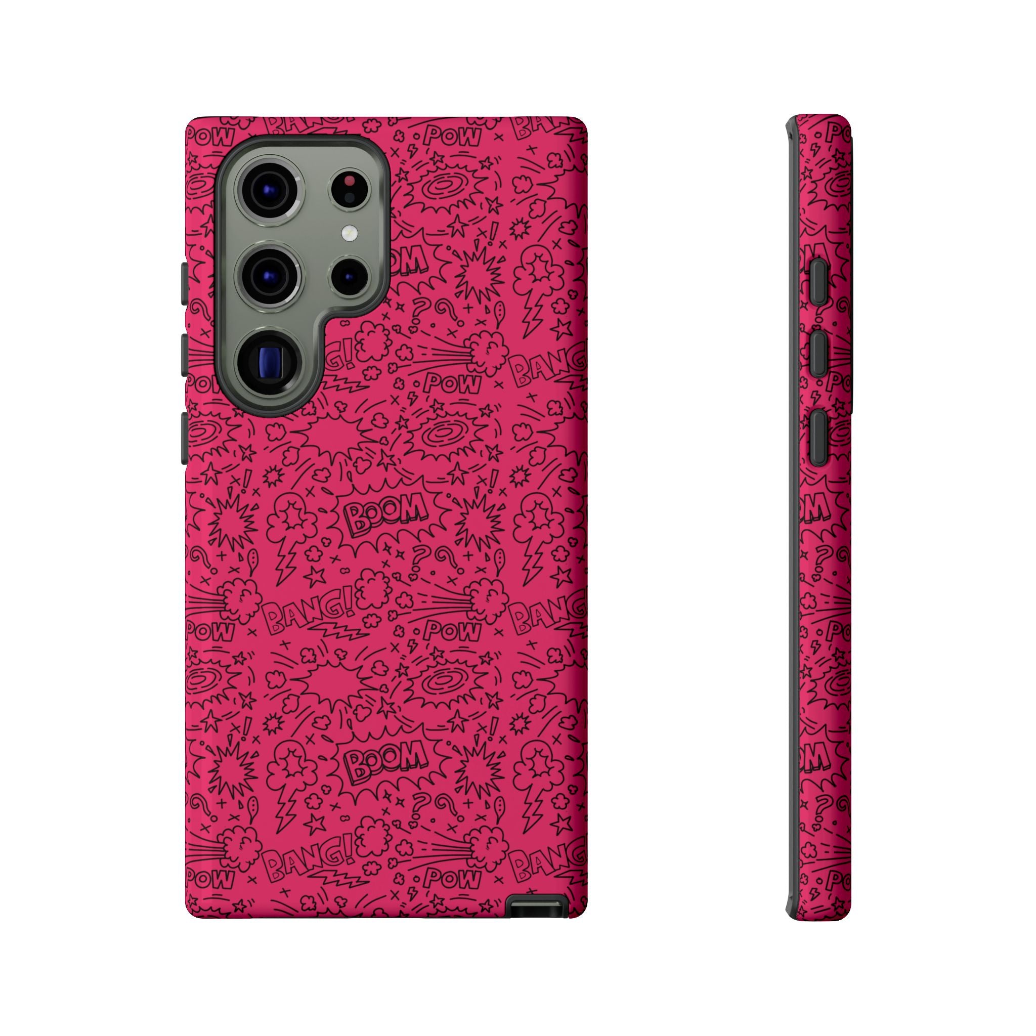 Pink Wow Tough Case for iPhone, Galaxy, or Google Pixel