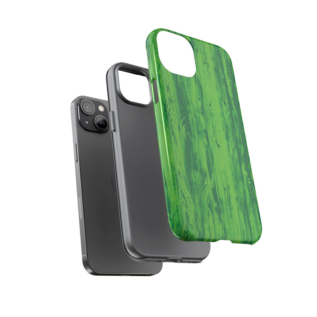 Neon Green Wood Tough Phone Case iPhone, Galaxy, or Google Pixel
