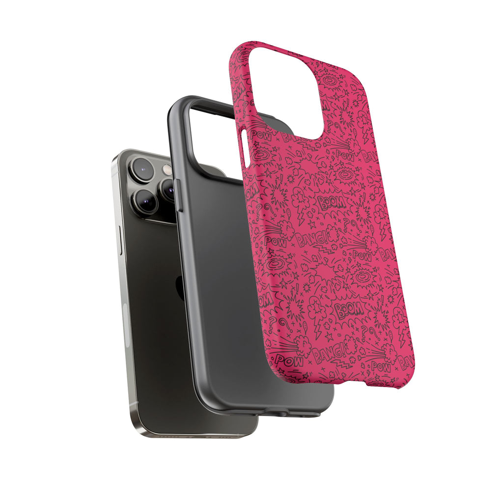 Pink Wow Tough Case for iPhone, Galaxy, or Google Pixel