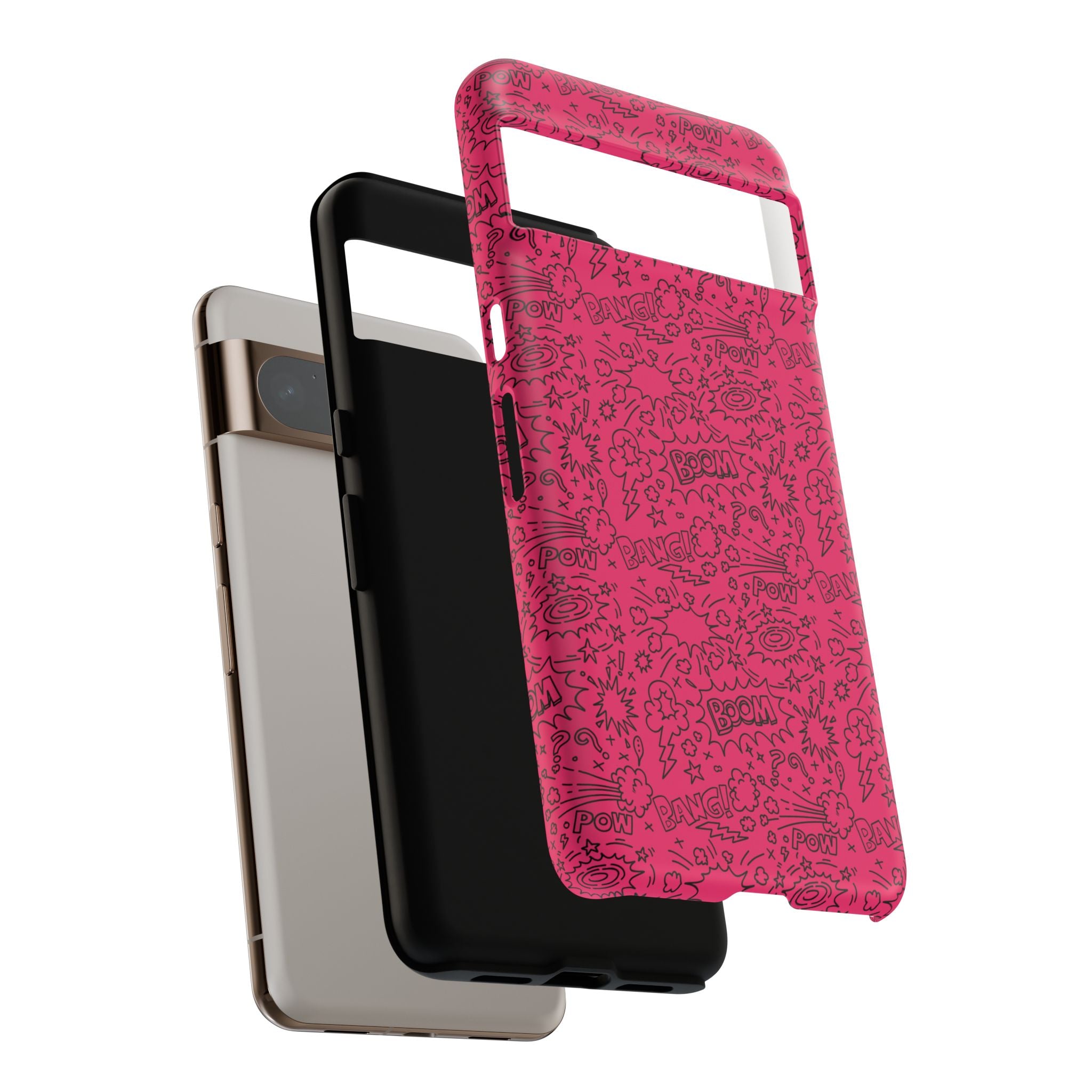 Pink Wow Tough Case for iPhone, Galaxy, or Google Pixel