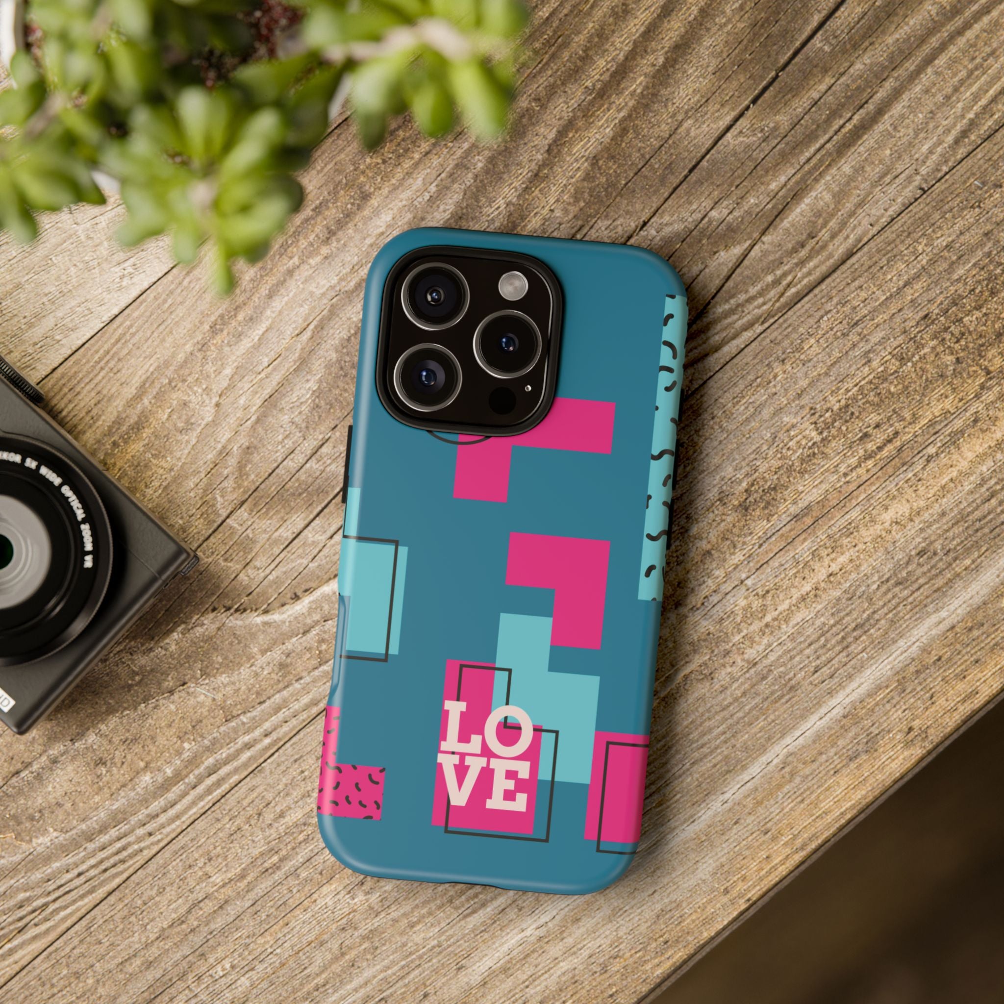 LOVE Teal Green Tough Phone Case for iPhone, Galaxy, or Google Pixel