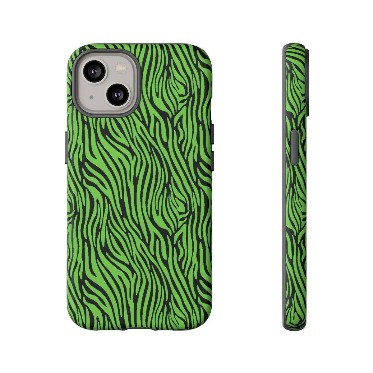 Neon Green Zebra Tough Phone Case iPhone, Galaxy, or Google Pixel