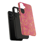 Pink Gold Zebra Print Tough Case for iPhone, Galaxy, or Google Pixel