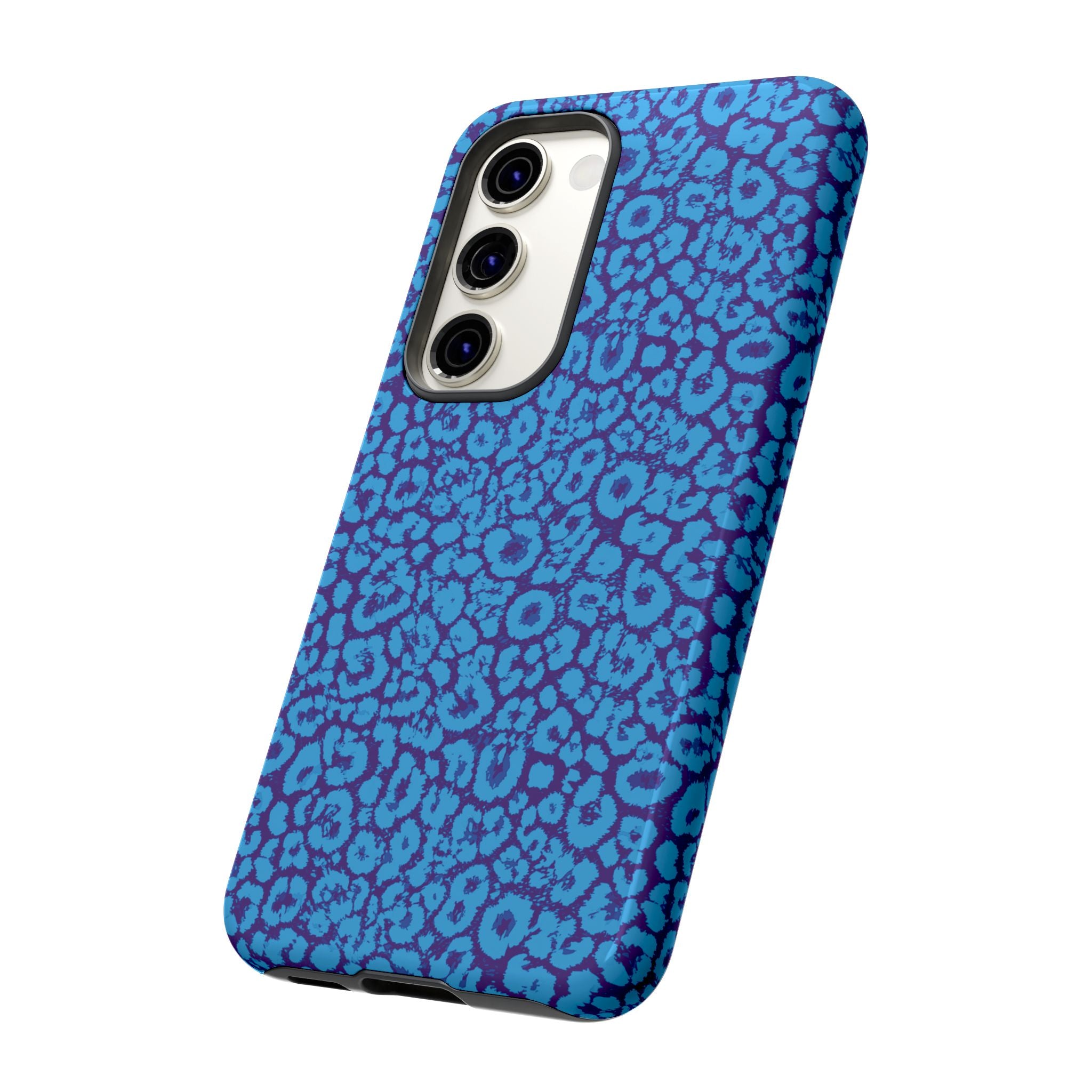 Blue Purple Leopard Tough Phone Case iPhone, Galaxy, or Google Pixel
