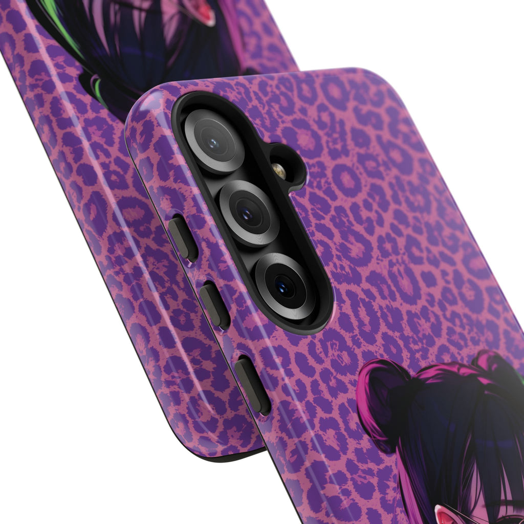 Purple Pink Leopard Kz iPhone, Galaxy and Google Tough Cases