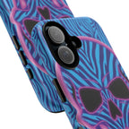 Neon Zebra Skull Tough Phone Case for iPhone, Galaxy, or Google Pixel