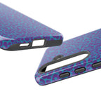 Leopard Printed Purple Blue Tough Phone Case for iPhone, Galaxy, or Google Pixel