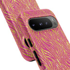 Pink Gold Zebra Print Tough Case for iPhone, Galaxy, or Google Pixel