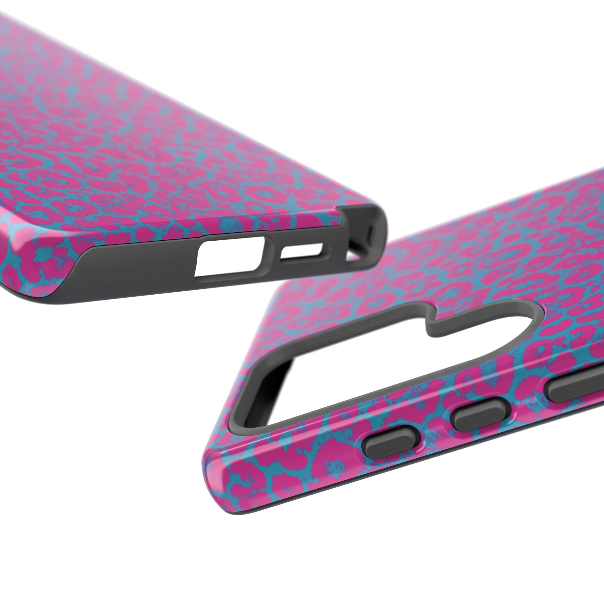 Pink Blue Leopard Tough Phone Case iPhone, Galaxy, or Google Pixel