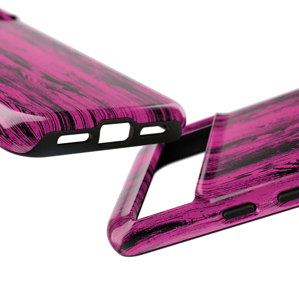 Hot Pink wood print Design Tough Phone Case for iPhone, Galaxy, or Google Pixel