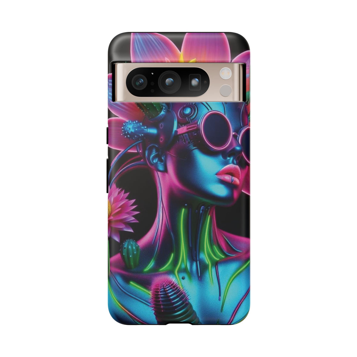 Neon Androgen Cactus Flower Tough Phone Case for iPhone, Galaxy, or Google Pixel