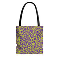 Purple Neon Lime Leopard Tote Bags