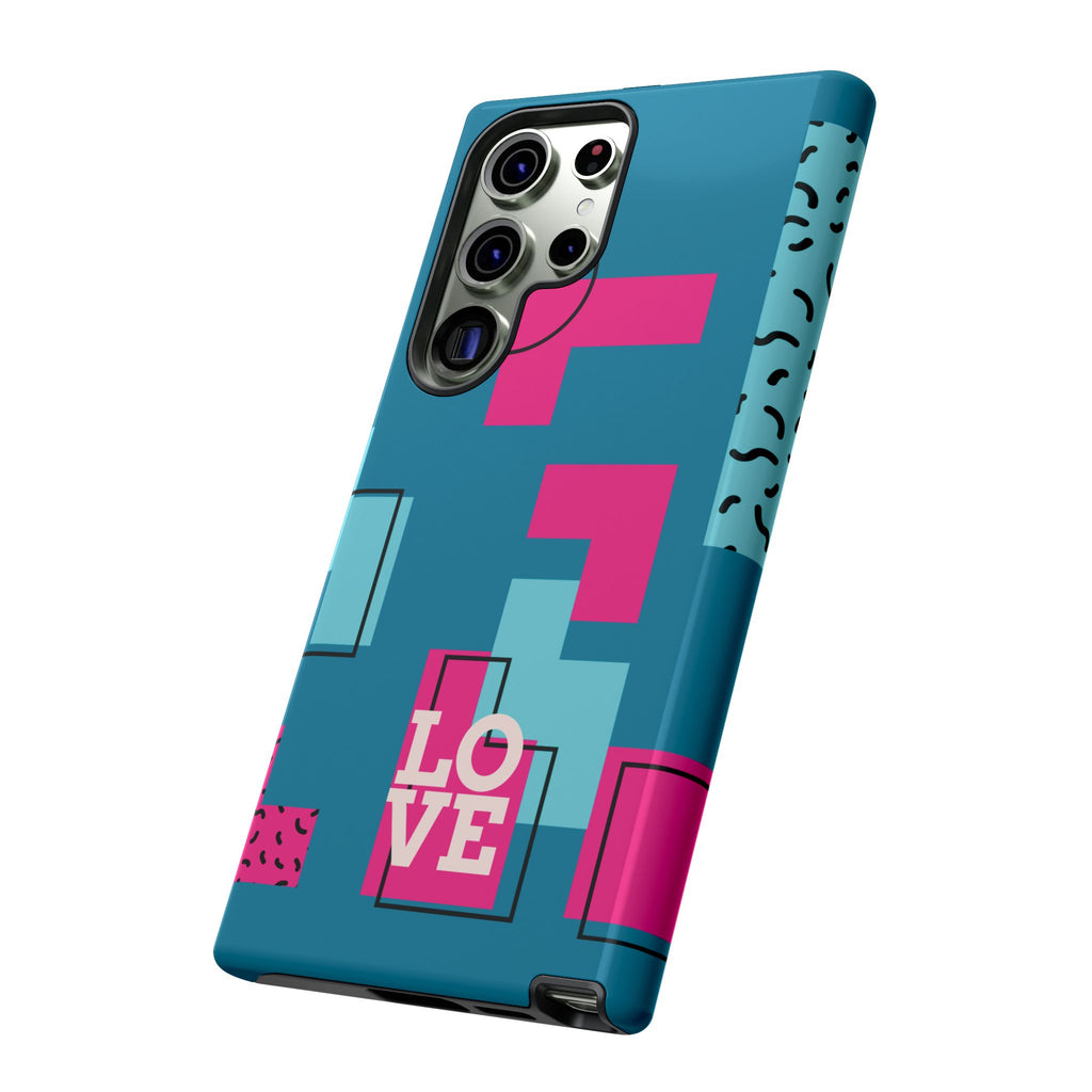 LOVE Teal Green Tough Phone Case for iPhone, Galaxy, or Google Pixel