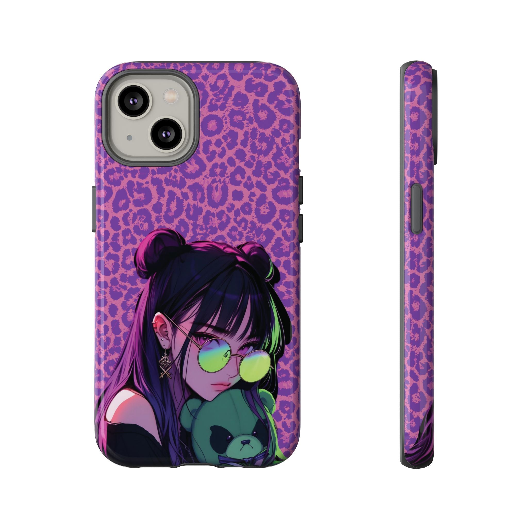 Purple Pink Leopard Kz iPhone, Galaxy and Google Tough Cases