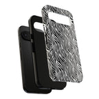 Black and White Zebra Print Tough Case iPhone, Galaxy and Google Pixel