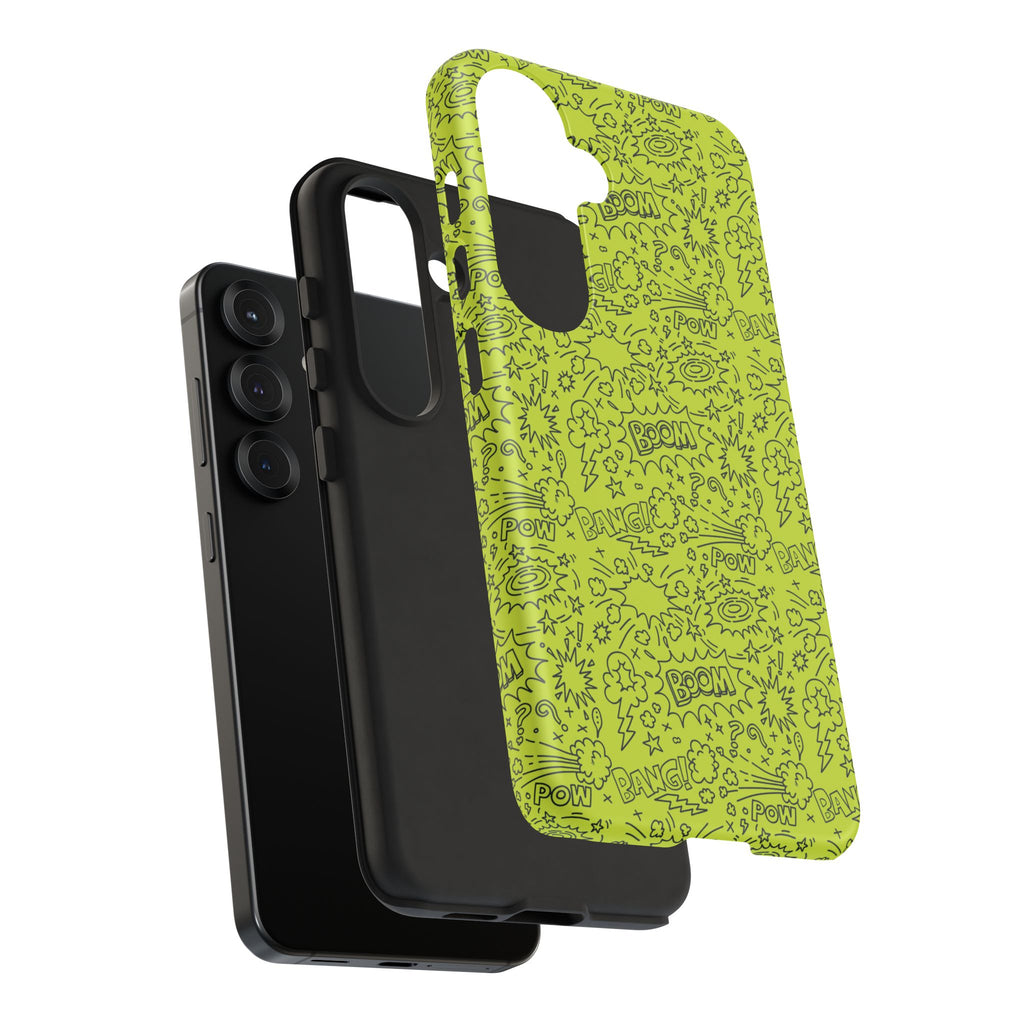 Neon Lime Wow Tough Case for iPhone, Galaxy, or Google Pixel