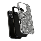 Black and White Zebra Print Tough Case iPhone, Galaxy and Google Pixel