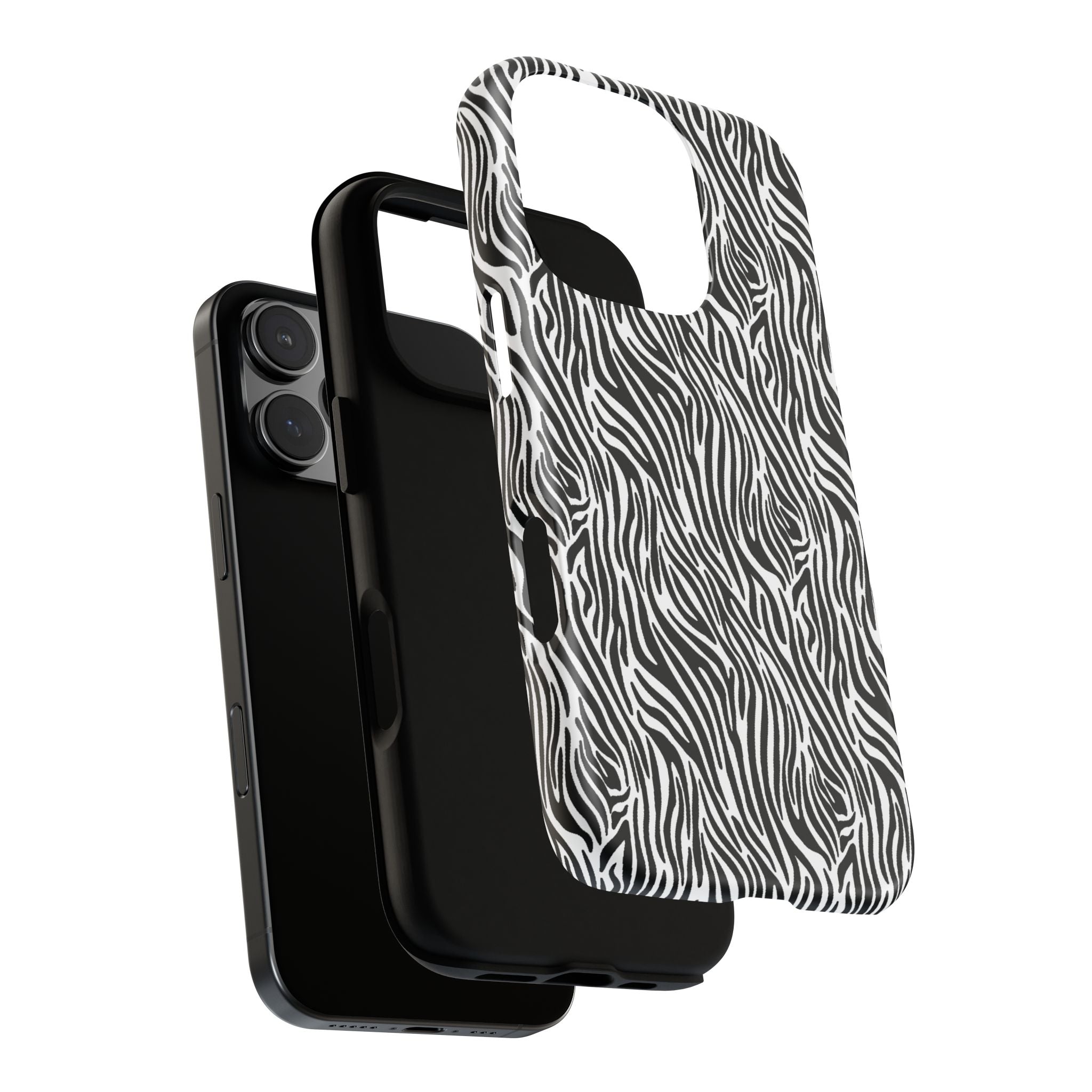 Black and White Zebra Print Tough Case iPhone, Galaxy and Google Pixel