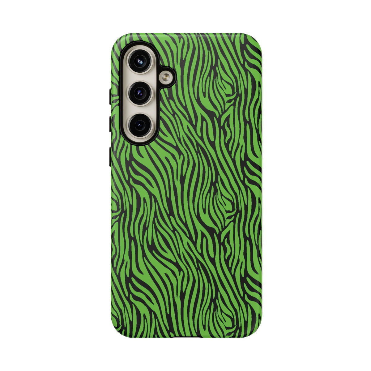 Neon Green Zebra Tough Phone Case iPhone, Galaxy, or Google Pixel