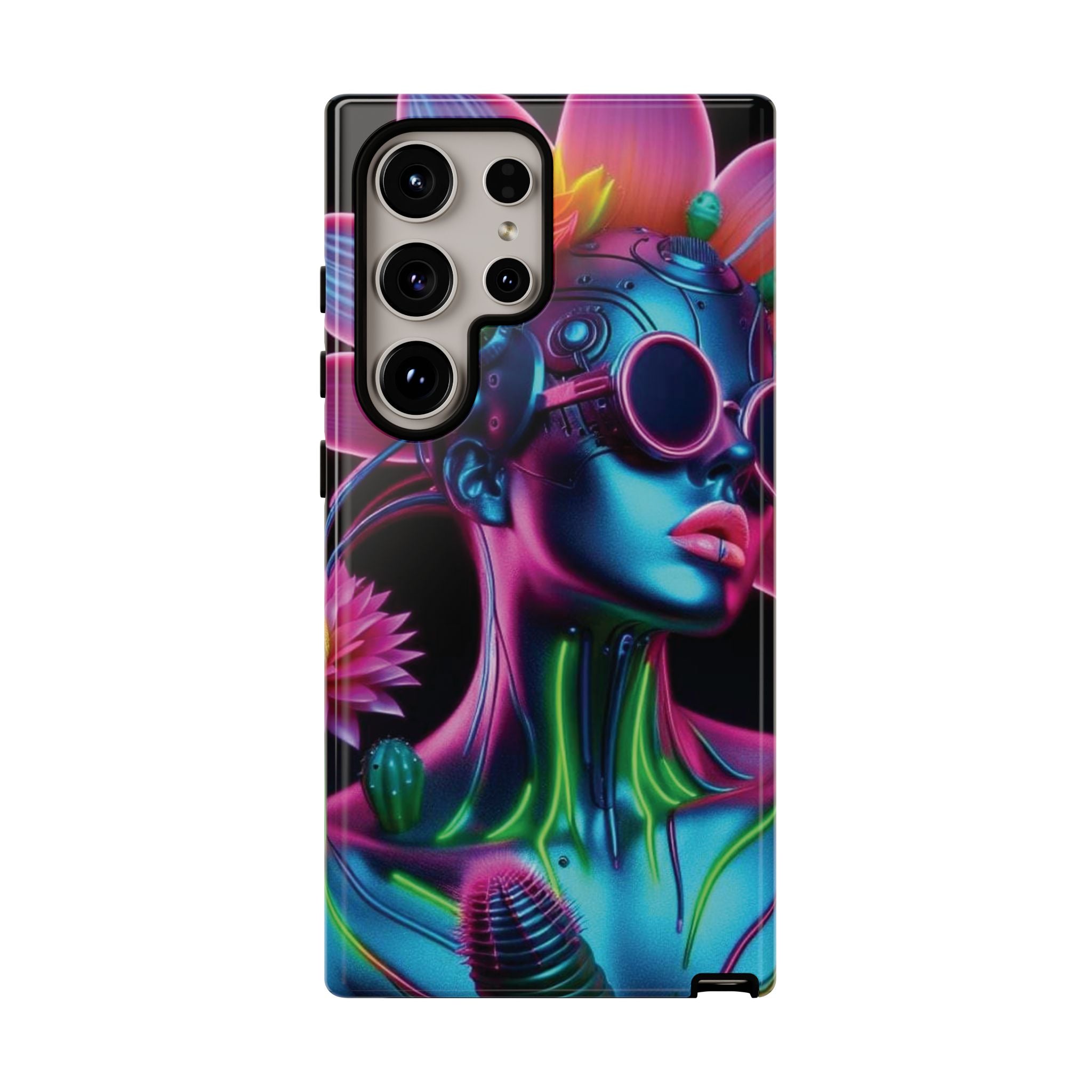 Neon Androgen Cactus Flower Tough Phone Case for iPhone, Galaxy, or Google Pixel