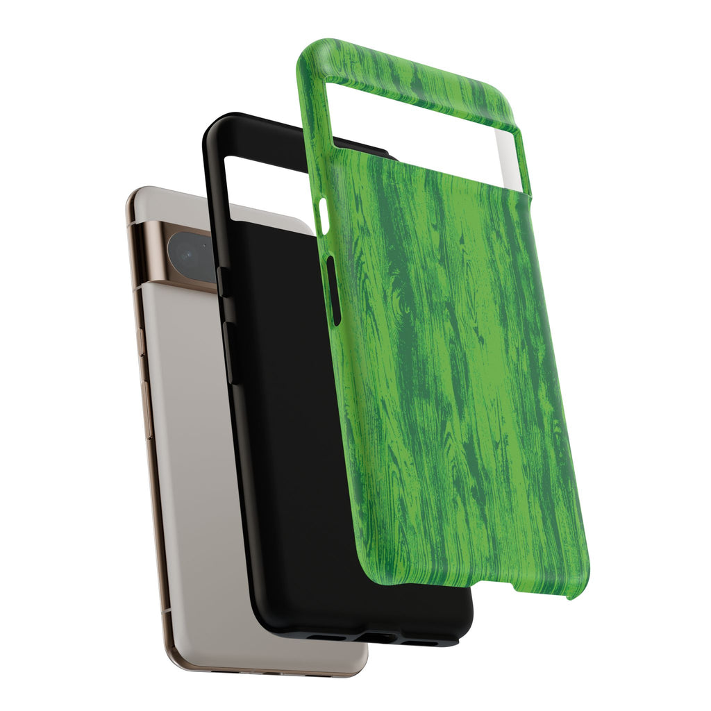 Neon Green Wood Tough Phone Case iPhone, Galaxy, or Google Pixel