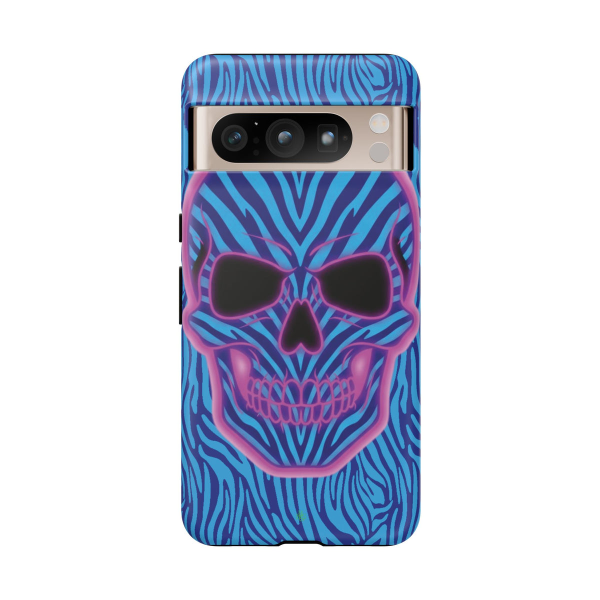 Neon Zebra Skull Tough Phone Case for iPhone, Galaxy, or Google Pixel