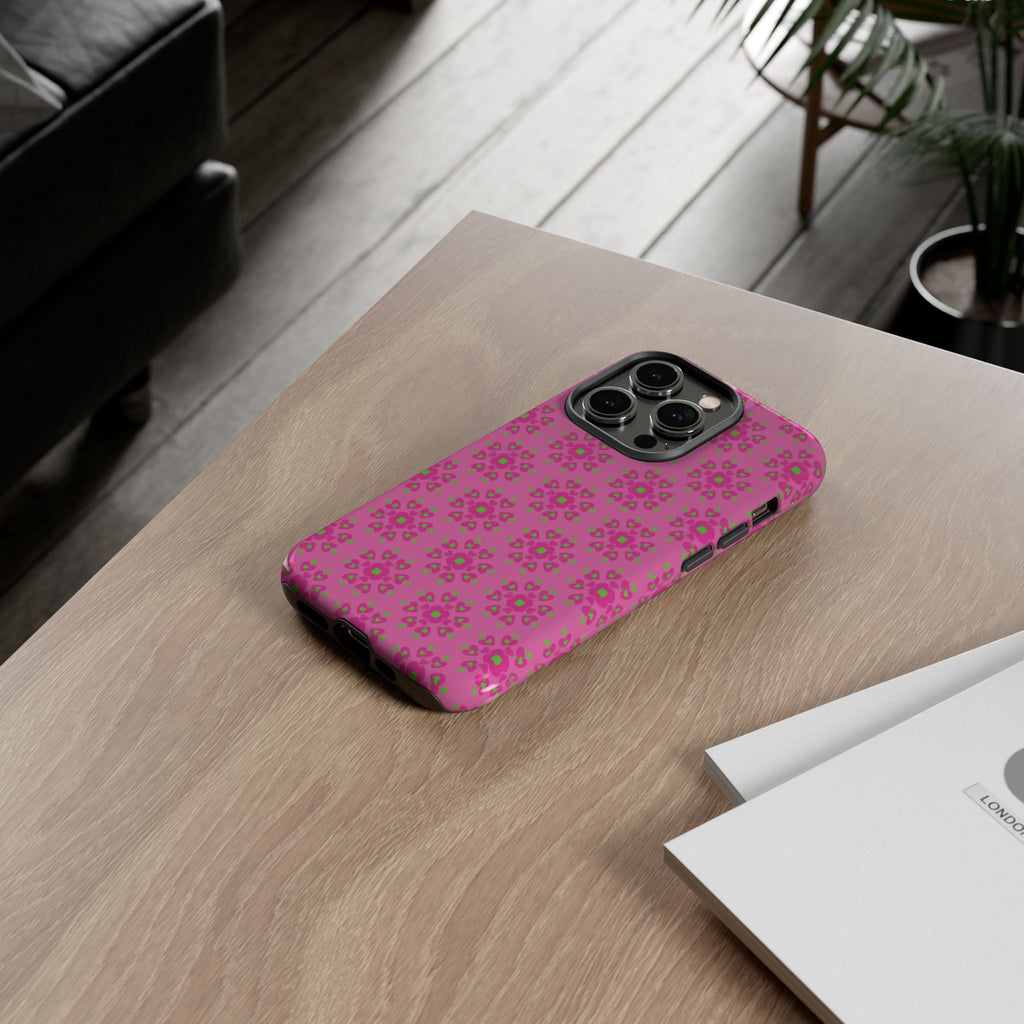 Floresta Heart Pink Tough Phone Case iPhone, Galaxy, or Google Pixel