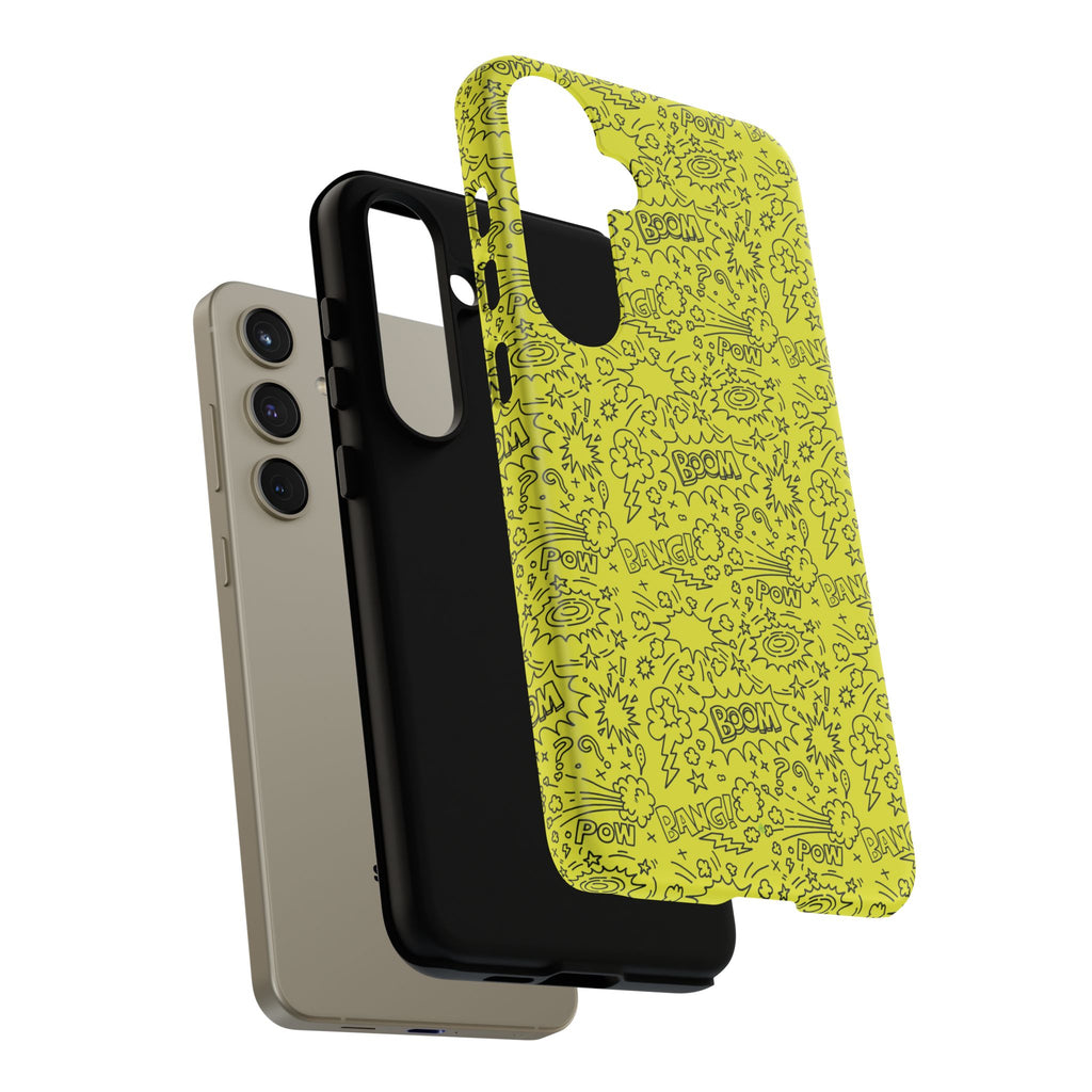 Neon Yellow Wow RG Tough Phone Case for iPhone, Galaxy, or Google Pixel