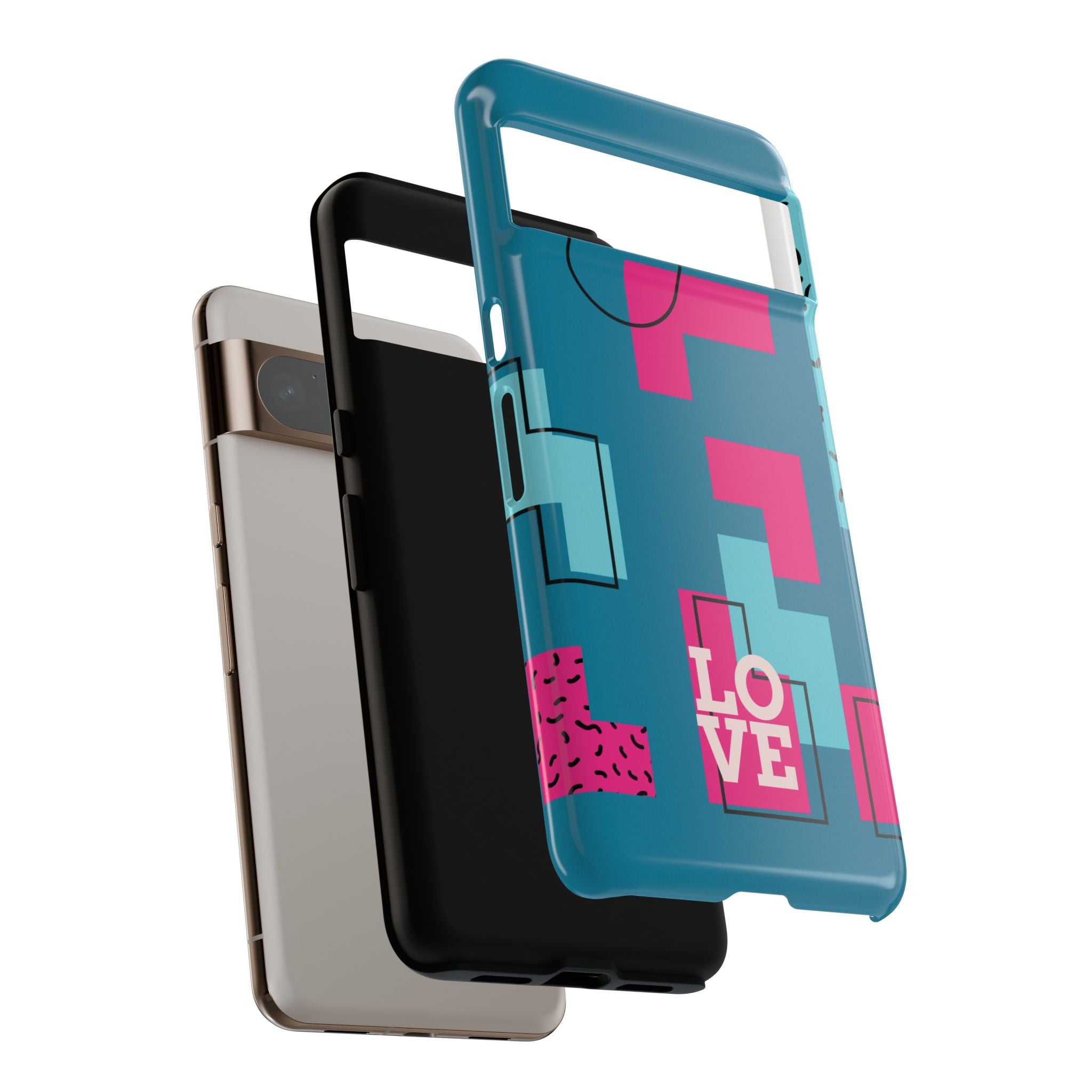 LOVE Teal Green Tough Phone Case for iPhone, Galaxy, or Google Pixel