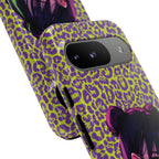 Purple Neon Lime Leopard Kz Tough Case for iPhone, Galaxy, or Google Pixel