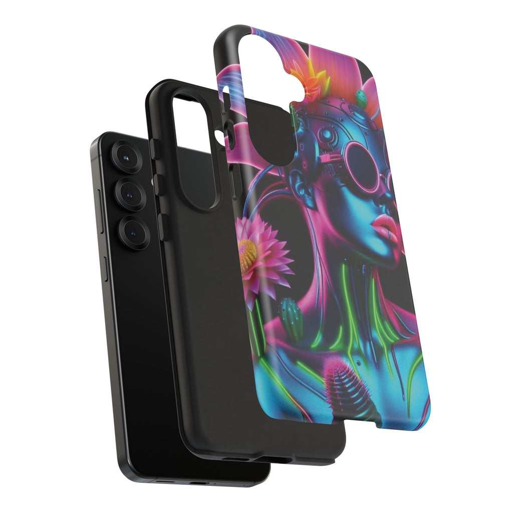 Neon Androgen Cactus Flower Tough Phone Case for iPhone, Galaxy, or Google Pixel