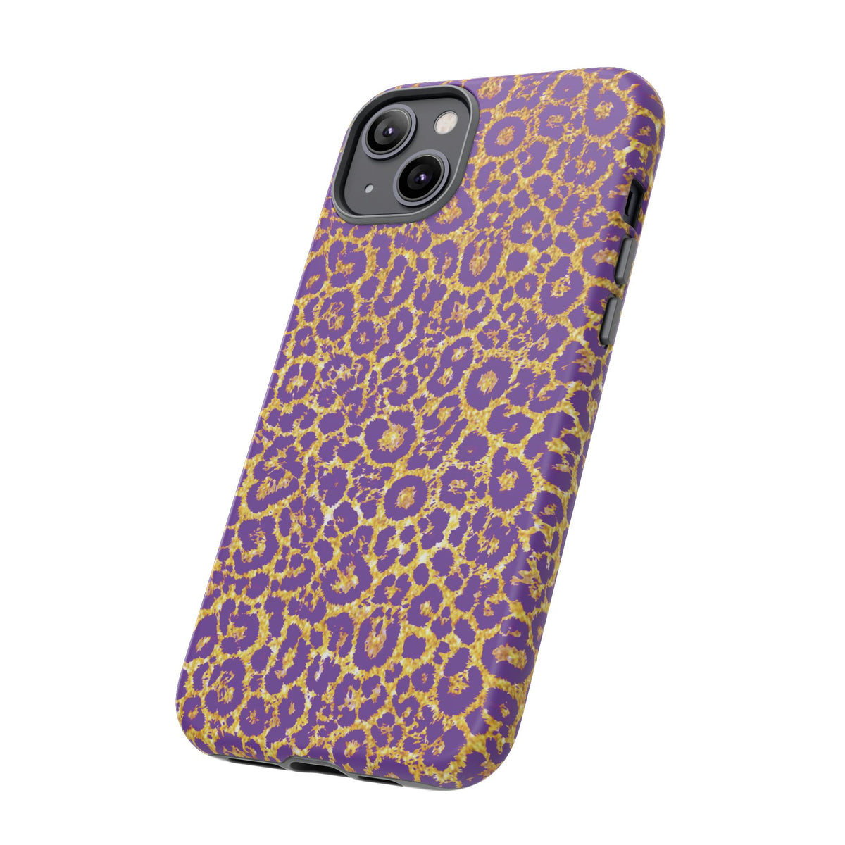 Purple Gold Leopard Tough Phone Case for iPhone, Galaxy, or Google Pixel