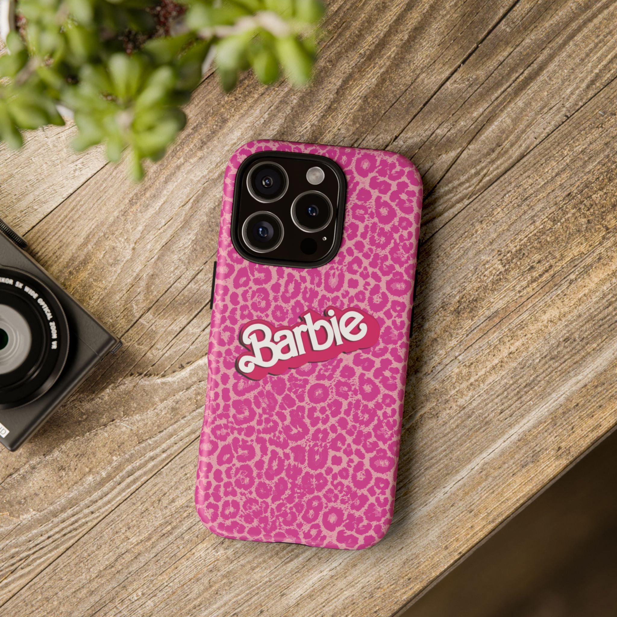 Hot Neon Pink Leopard Barb Tough Phone Case iPhone, Galaxy, or Google Pixel