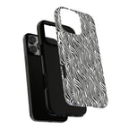 Black and White Zebra Print Tough Case iPhone, Galaxy and Google Pixel