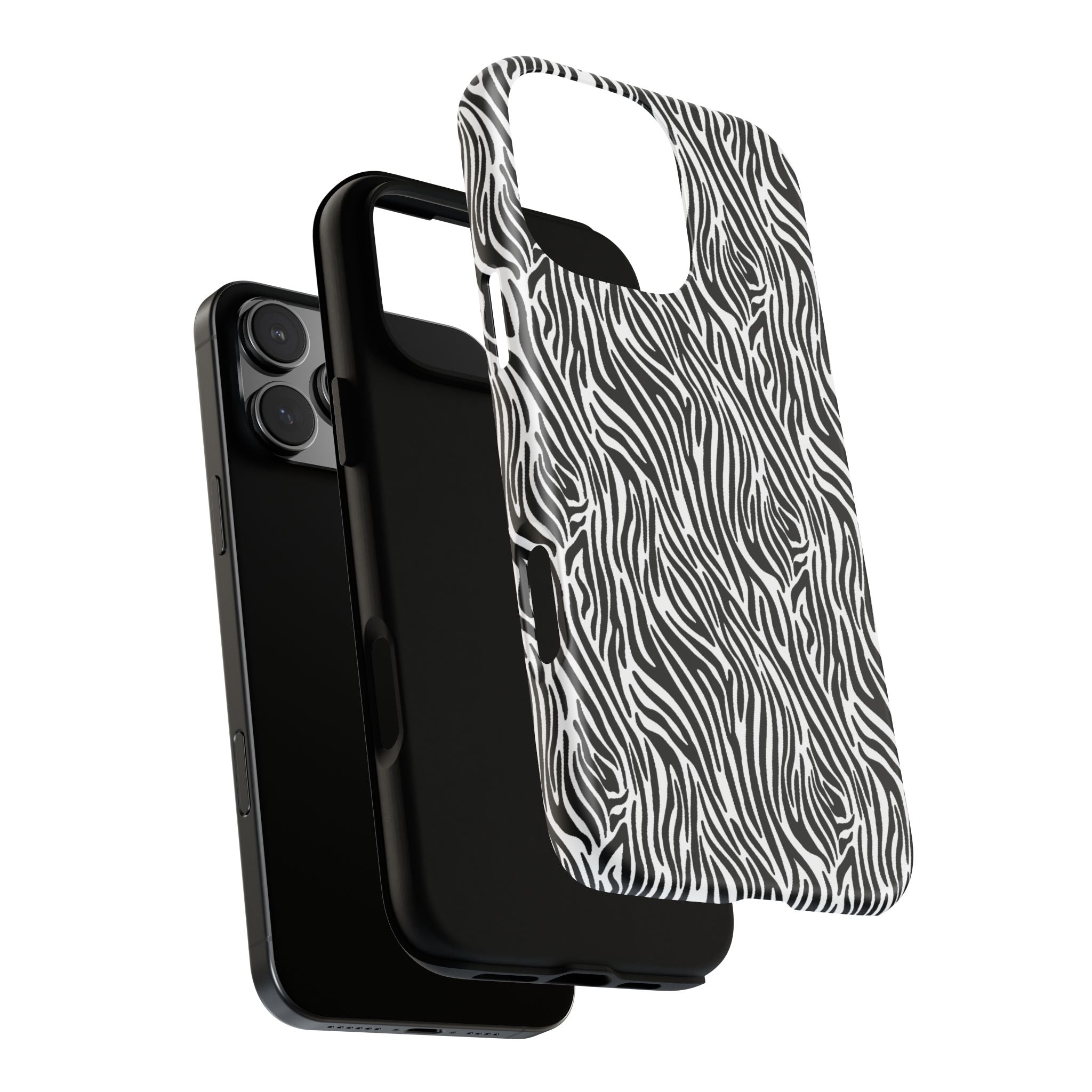 Black and White Zebra Print Tough Case iPhone, Galaxy and Google Pixel