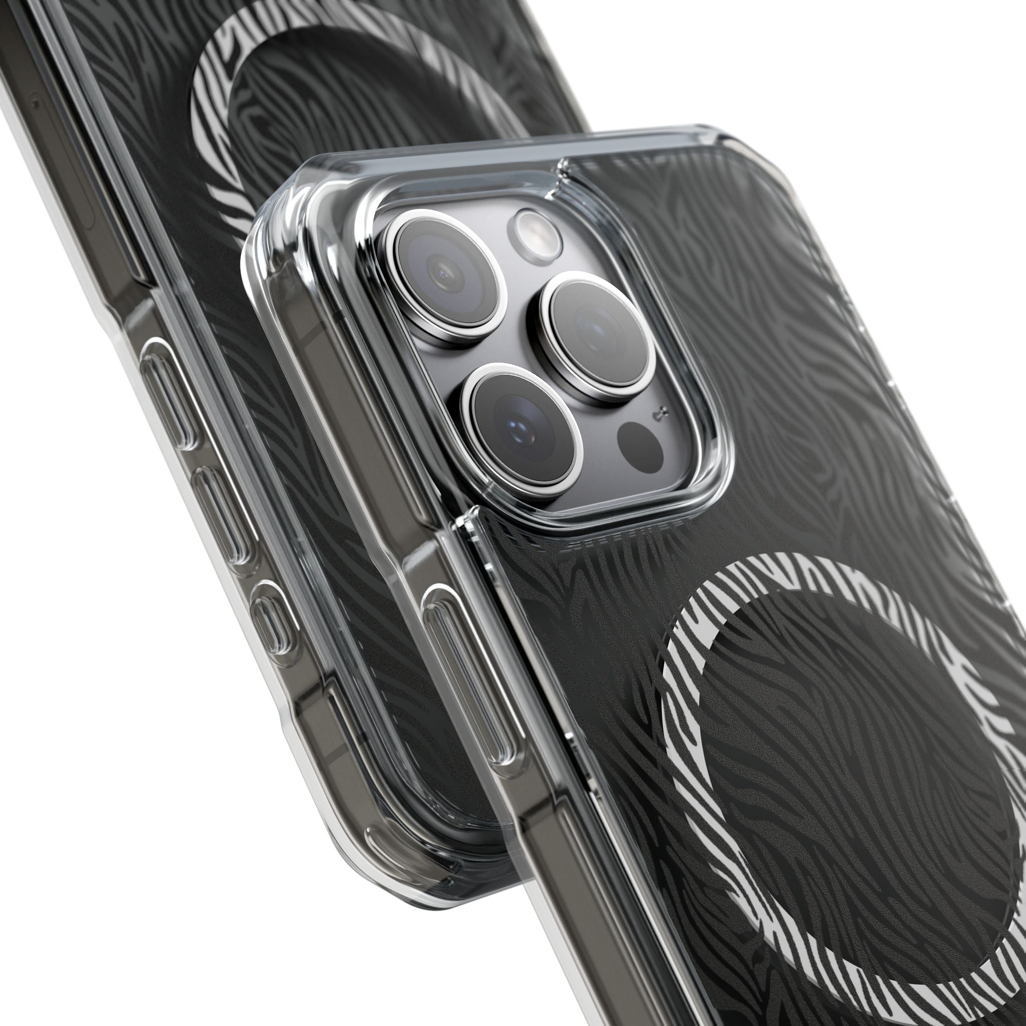 Zebra Magnetic iPhone 14, 15, 16 Series Clear Impact Cases