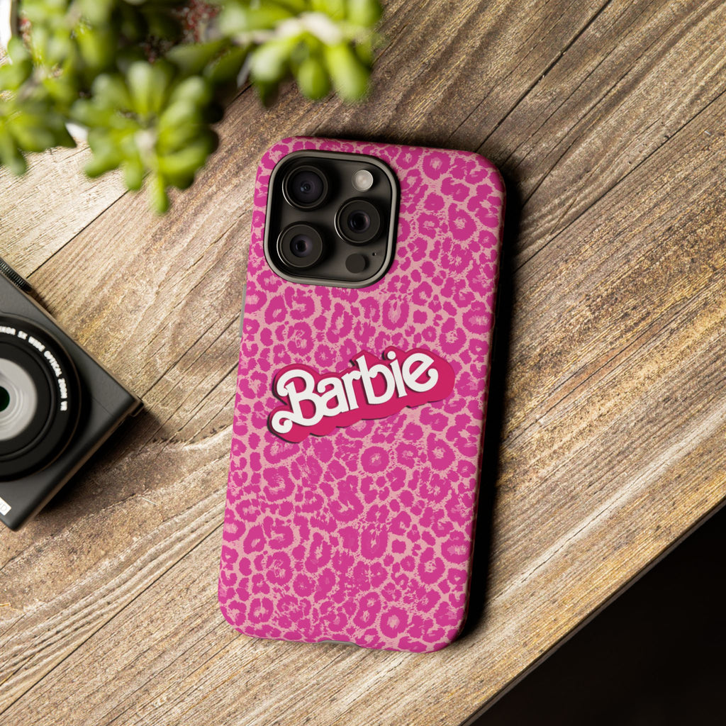 Hot Neon Pink Leopard Barb Tough Phone Case iPhone, Galaxy, or Google Pixel