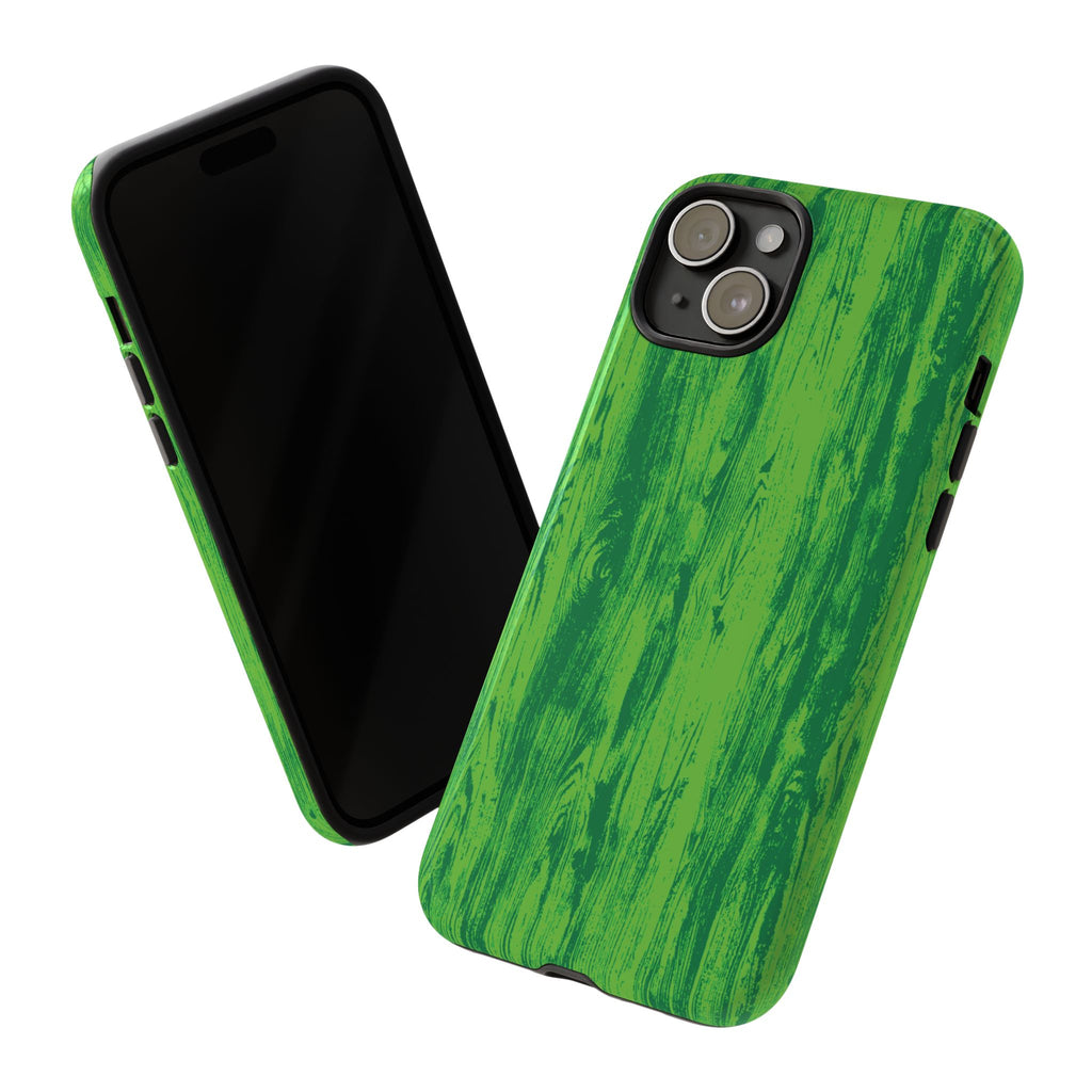 Neon Green Wood Tough Phone Case iPhone, Galaxy, or Google Pixel
