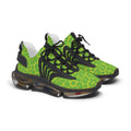 Neon Lime Leopard Women's Mesh Sneakers