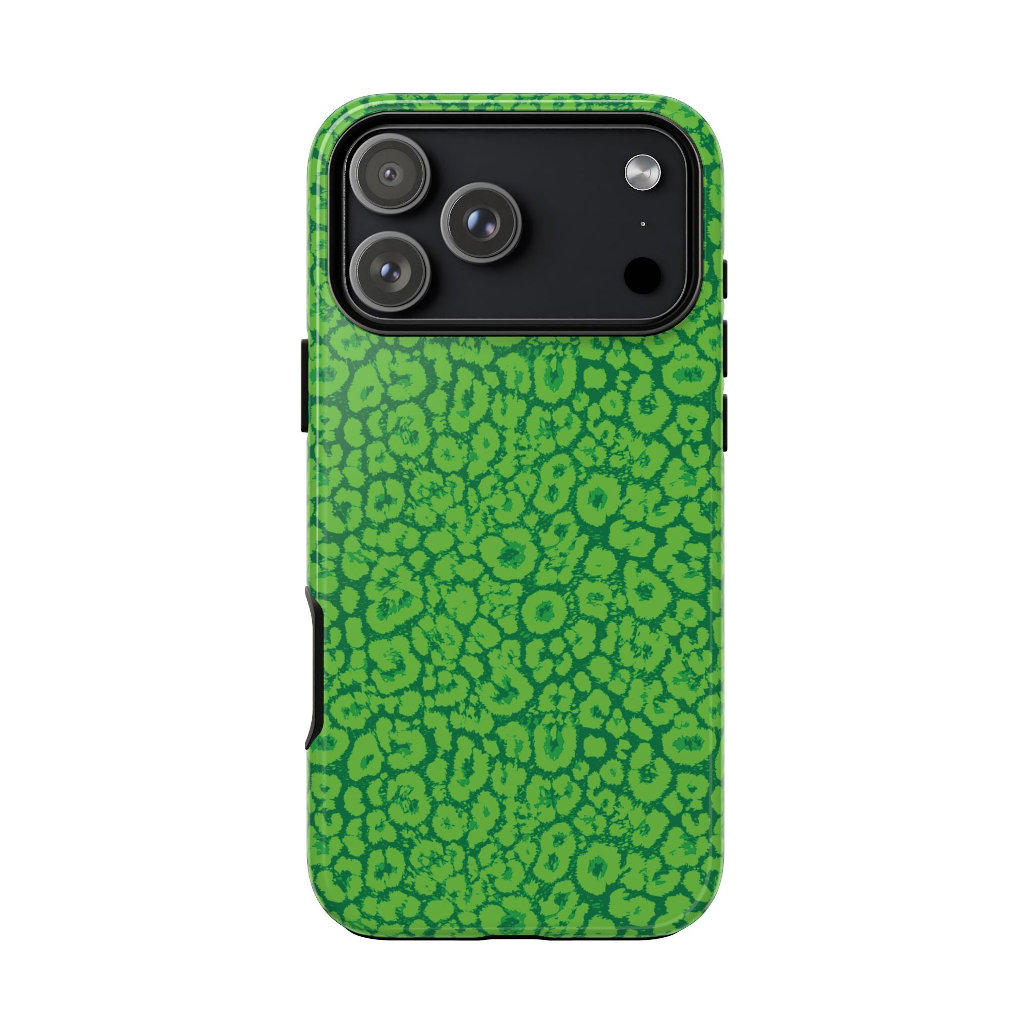 Neon Green Leopard Tough Phone Case for iPhone, Galaxy, or Google Pixel