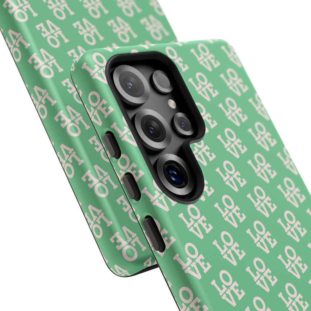 LOVE Aqua Tough Phone Case for iPhone, Galaxy, or Google Pixel