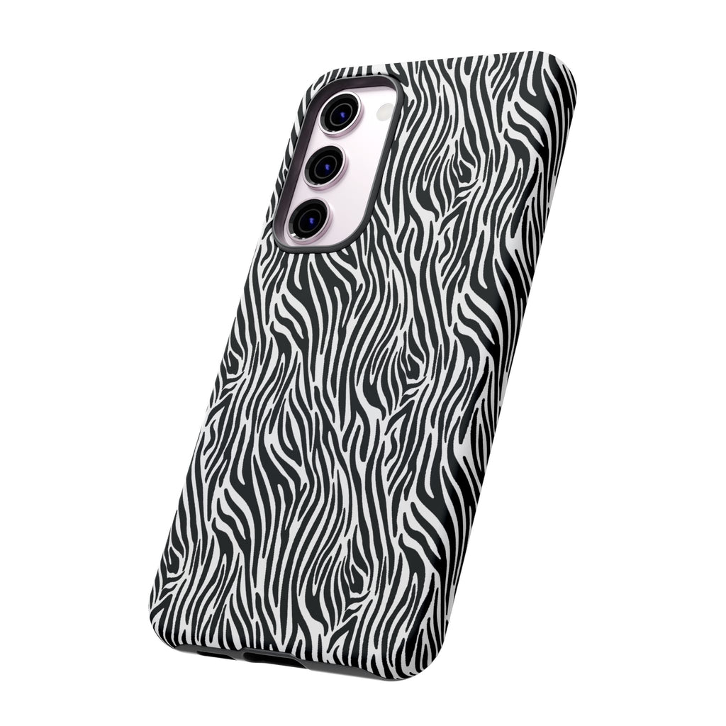 Black and White Zebra Print Tough Case iPhone, Galaxy and Google Pixel