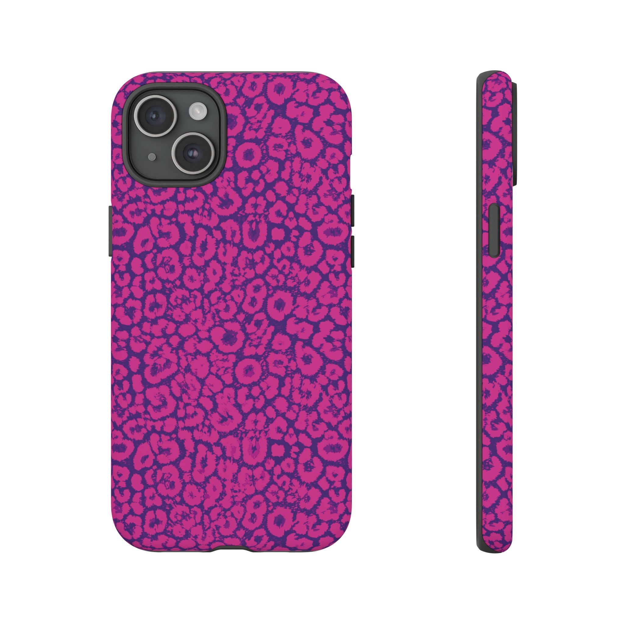 Pink Purple Leopard Tough Phone Case iPhone, Galaxy and Google Pixel