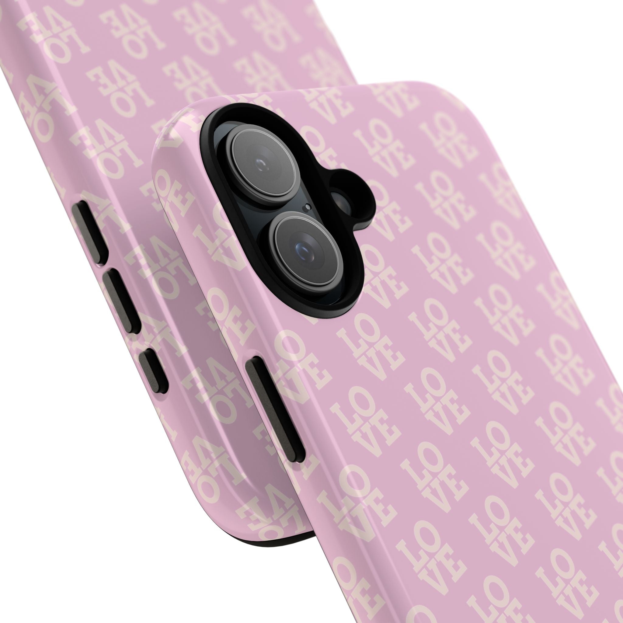 LOVE Pink Tough Phone Case for iPhone, Galaxy, or Google Pixel