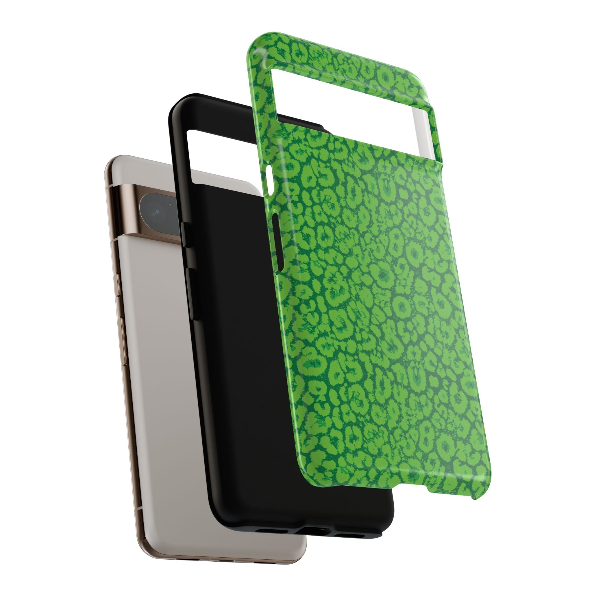 Neon Green Leopard Tough Phone Case for iPhone, Galaxy, or Google Pixel