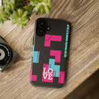 Retro Blocks LOVE Tough Case for iPhone, Galaxy or Google Pixel