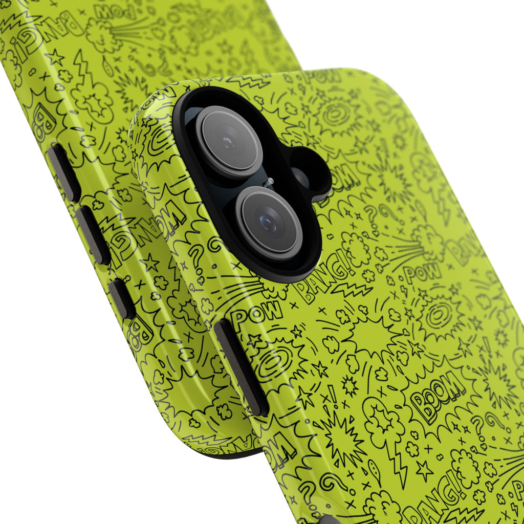 Neon Lime Wow Tough Case for iPhone, Galaxy, or Google Pixel